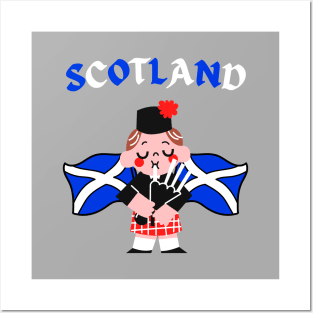 Scotland Flag Bagpipes Bagpiper Scottish Posters and Art